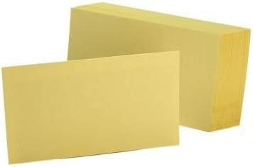 Oxford Blank Color Index Cards, 3 x 5 Inches, Canary, 100 per Pack (7320 CAN)