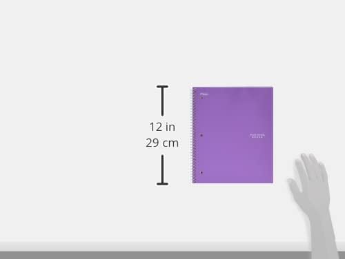 Five Star Spiral Notebook + Study App, 1 Subject, Graph Ruled Paper, 8-1/2" x 11", 100 Sheets, Fights Ink Bleed, Water Resistant Cover, Amethyst Purple (620000CF1) (Pack of 12)