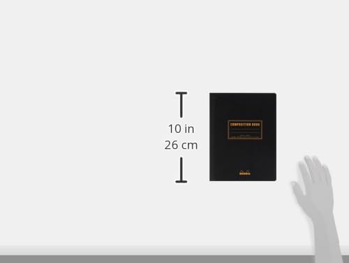 RHODIA 119229C - Flexible Notebook Cloth Back Composition Book Black - B5 - Small Squares - 160 pages - White Clairefontaine Paper 80 g/m - Classic