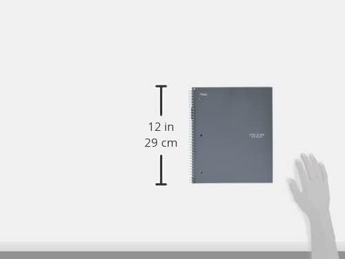 Five Star Spiral Notebook + Study App, 1 Subject, Graph Ruled Paper, 8-1/2" x 11", 100 Sheets, Fights Ink Bleed, Water Resistant Cover, Gray (620000AA3) (Pack of 12)