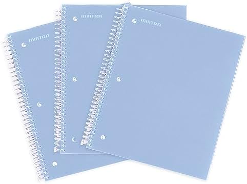 Mintra Office Durable Spiral Notebooks, 1 Subject, (Arctic Ice, College Ruled 3pk)