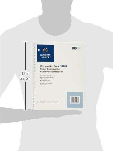 Business Source Wirebound College Ruled Notebooks - Letter, White, 100 Sheets