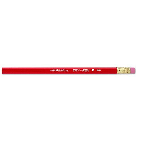 J.R. Moon Pencil JRMB21T Try Rex Pencil with Eraser, 0.94" Height, 2.36" Wide, 7.72" Length, Jumbo (12 Count)