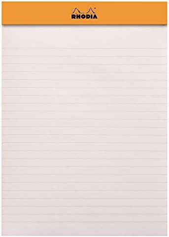 Rhodia"R" Premium Stapled Notepad - Lined 70 sheets - 6 x 8 1/4 - Black Cover