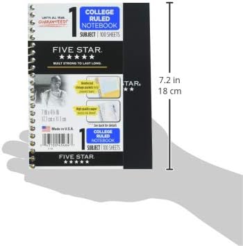 Mead Five Star Spiral Notebooks, 1 Subject, College Ruled Paper, 100 Sheets, 7 x 4-3/8", Personal Size, Colors Selected For You, 2 Pack (73707)