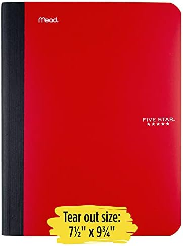 Five Star Composition Book, Notebook, College Ruled Paper, 100 Sheets, 9-1/2" x 7-1/2", Comp Book, Lime (72861)