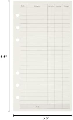 Zelten 1 Pack A6 45 Sheets/90 Pages Finance Loose Leaf Punched Paper Refills Paper for 6 Hole Binder Personal Organizer Diary Notebook Refillable Planner