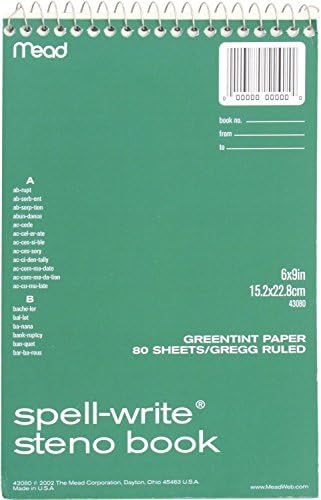 6 SPIRALS: MEAD 43080 - Mead Spell-Write Steno Book