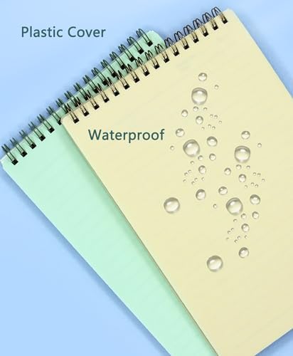 4pcs Steno Spiral Notebooks Top Bound 160 Pages Grid Steno Pads A5 Thick Plastic Covers 5.5x8.3 inch for Writing Notes in Lists, Office, Home (A5 4pcs Grid)