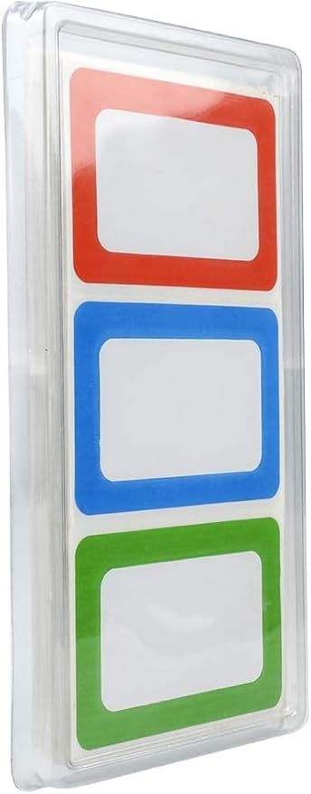 Plain Name Tags Stickers Colorful Border All Purpose Labels - 400 Stickers, Strong Adhesive (3.5 x 2.25 inch)