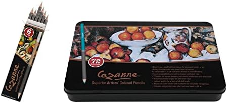 Cezanne Premium Colored Pencil Set With 6pk Colorless Blenders - Soft Wax Core Colored Pencils for Drawing, Blending, Coloring, Professional Artists & More! - 72-Count