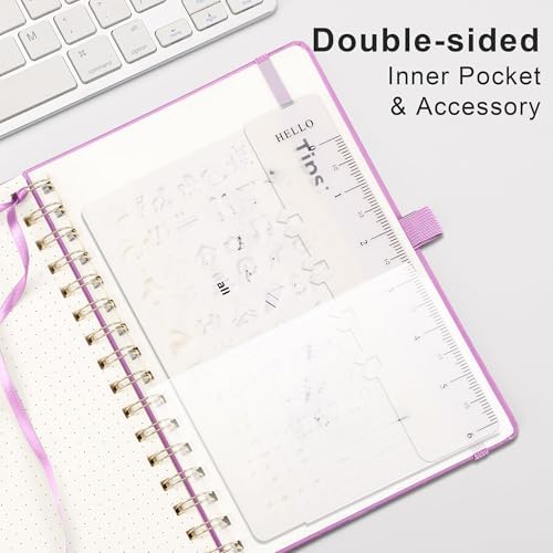 RETTACY Dotted Journal Notebook, 140 Pages, A5 Medium Size (5.7'' x 8.3'')