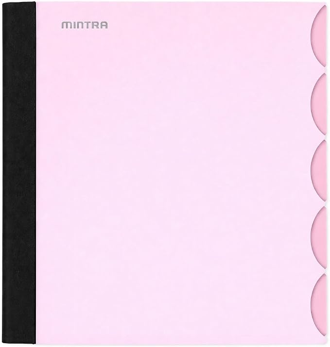 Mintra Office Durable PREMIUM Spiral Notebook (Spring Pink, 5 Subject (8.5in x 11in))