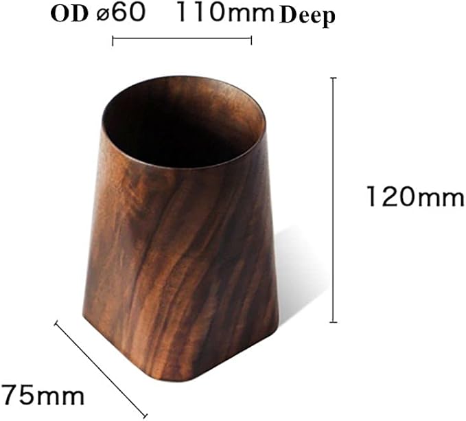 Durable Whole Piece Black Walnut Pencil Wood Pen Holder Wooden Desktop Pencil Cup Office Supplies Organizer Caddy Stand, 75x75x120mm