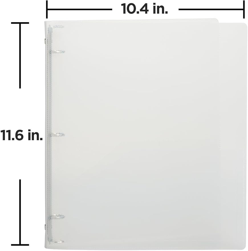 JAM PAPER Plastic 0.75 inch Binder - Clear 3 Ring Binder - Sold Individually