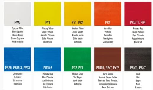 Winsor & Newton Gouache Paint Set, 10 Count, 12ml (0.4-oz) Tubes