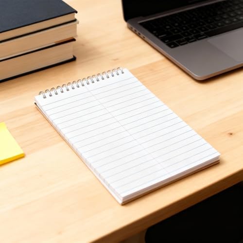 15 Pack 6x9 Inch Steno Spiral Notebooks, Top Bound Writing Pads, 80 Sheet White Paper for List Making, Assorted Neutral Covers
