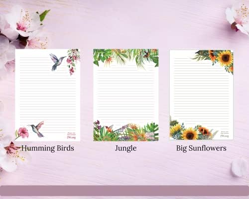JW Letter Writing A4 Pad Stationery Paper Lined Gift Notepad Writing Sheets (Humming Birds)
