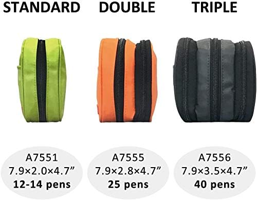 LIHIT LAB Large Capacity Triple Zipper Pencil Case For School Office College, Big Capacity 8 Compartments Pencil Bag Holder Adults Teen Boys Girls, Travel Cosmetics Storage, Green Camo (A7556-131)