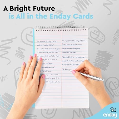 Enday 48 Pack Steno Pads Spiral 6 x 9 Gregg Ruled White Paper, 80 Sheets (160 Pages), Bulk Steno Notebooks for Writing Notes in Office, School, College, University, Colorful Covers