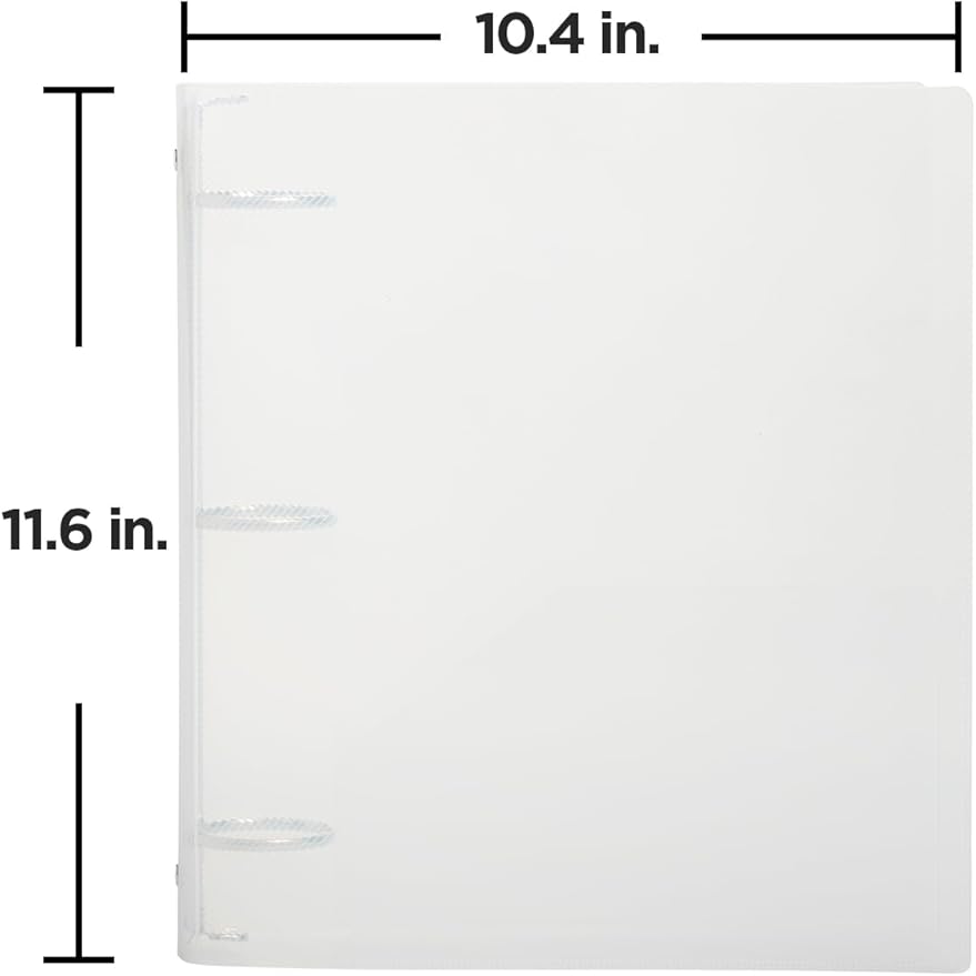 JAM PAPER Plastic 2 inch Binder - Clear 3 Ring Binder - Sold Individually