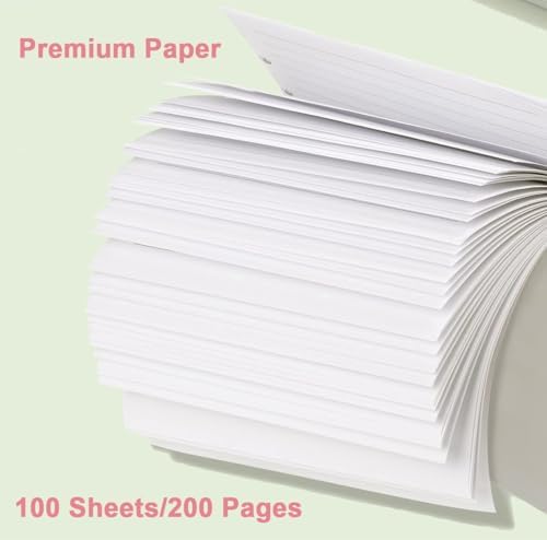7-Hole Lined Refills Paper, A5 Filler Paper for Planner Inserts, A5 Loose Leaf Paper, 7 or 3 Hole Refills, 100 Sheets/200 Pages, College Ruled, 5.8 X 8.25 Inch