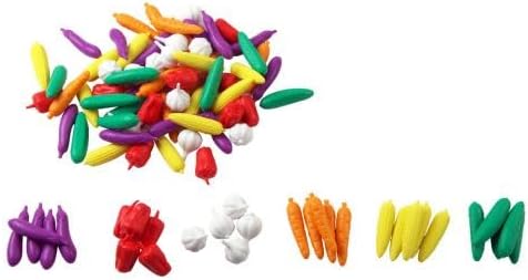 Vegetable Counters – Classify & Count, 144-Piece Montessori-Inspired Math Manipulatives Set with 6 Colors & Vegetable Types for Ages 3+