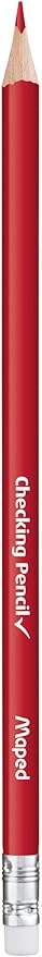 Maped Red Checking Triangular Graphite Pencils – Variety for Comfortable Writing – Smooth, Durable, Latex-Free – Red Checking Pack of 12