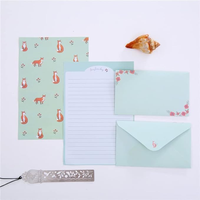 90 Sheets Cute Animal Stationary Paper and Envelopes Set,Cute Animal Lined Letter Writing Paper,60 Sheets Stationary Paper and 30 Sheets Envelopes,Printer Paper Stationery Paper.