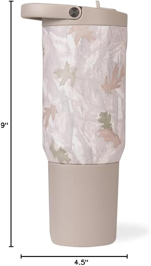 HydroJug Sport - Stainless Steel Tumbler with Straw, Vacuum Insulated, 20oz Leakproof Water Bottle, Ergonomic Design, Reusable, Dishwasher Safe, Rubber Base, Durable for Gym or Outdoors, Camo