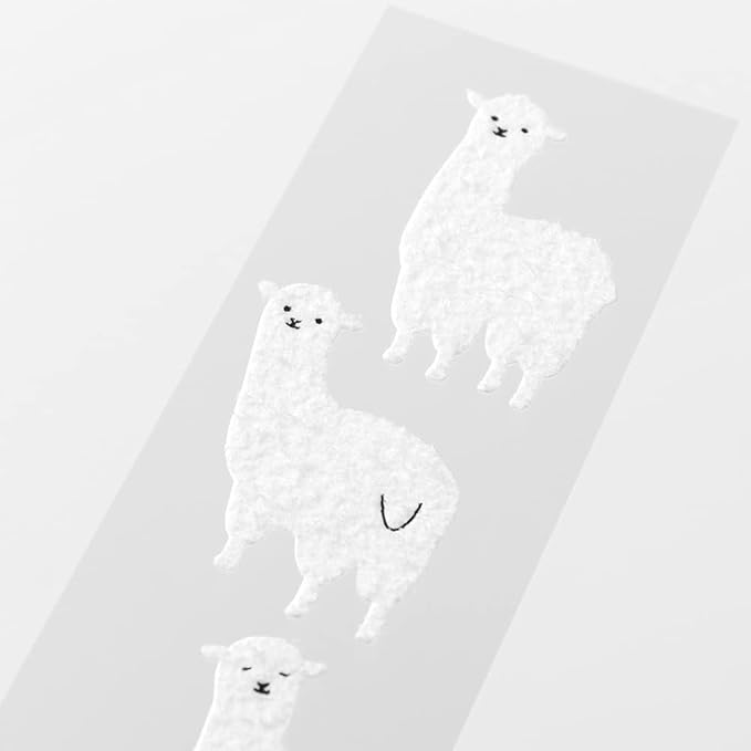 Midori 86636006 Letter Set with Stickers, 12 Stationery Notes, 4 Envelopes, Alpaca Pattern B