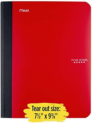 Five Star Composition Book, 100-Count, College Ruled, Red (72257)