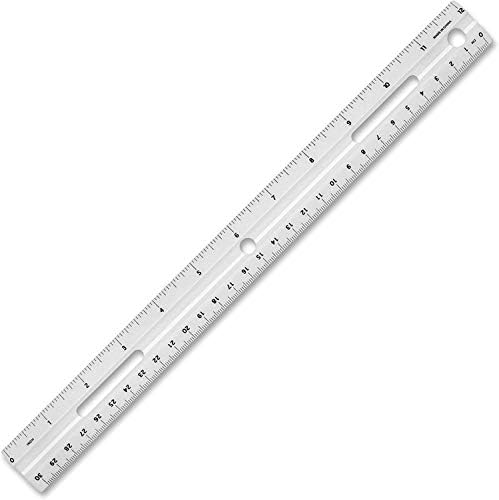 Business Source 12-Inch Plastic Ruler, White (32365), 10 Pack