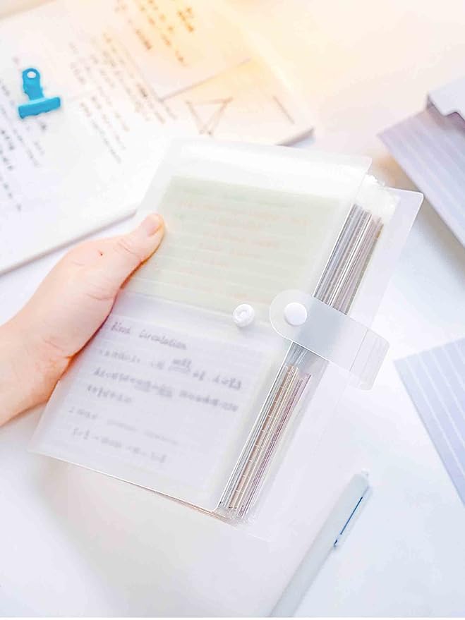3x5 Index Cards Clear Plastic Holder Organizer Pouches Book Binder 40 Page Hold 160 Cards 2 Pack