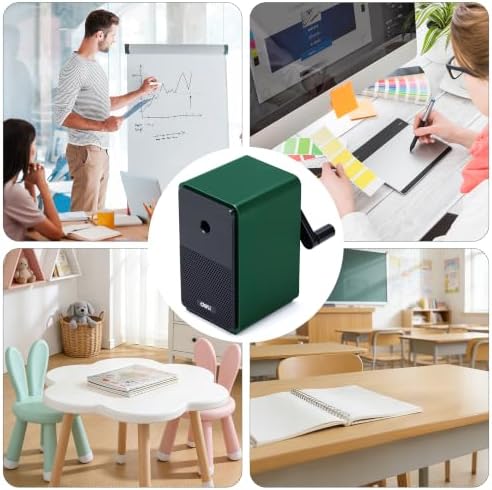 Deli Manual Pencil Sharpener, Deep Green