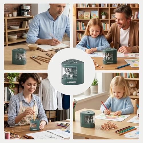 Automatic Electric Pencil Sharpener, Dual Hole, 6-12mm
