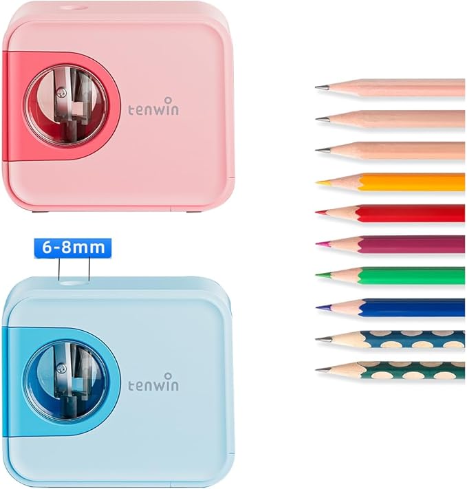 Electric Pencil Sharpener, Battery Operated Sharpener Suitable for Pencil(6-8 mm), Pink