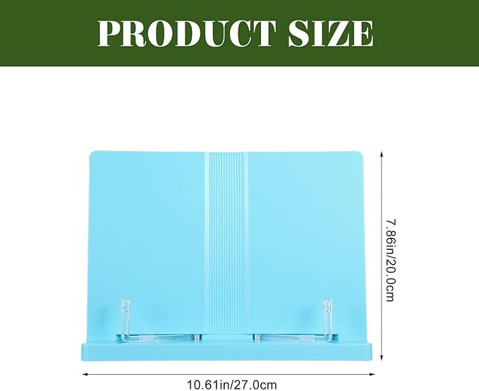 BESTonZON ’S Adjustable Book Stand for Reading, Foldable Retractable Blue Desktop Book Holder, Myopia Prevention Rack for Home Study and Laptop Support