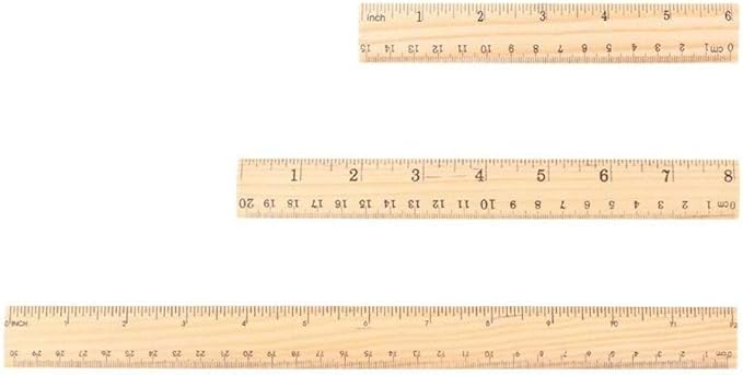 Utoolmart Wooden Straight Ruler, 30cm / 11.8-inch Double-sided Scale Ruler, Measuring Tool for Engineering Office Architect and Drawing 1 Pcs