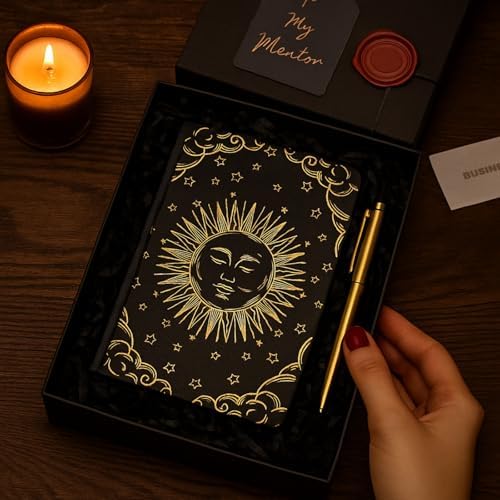 Dot Grid Journal with 160GSM Thick Paper, 192 Pages, A5 Dotted Notebook for Work, School, Travel | 180° Lay Flat, Foil Stamped Cover, Elastic Band, 2 Bookmarks & Inner Pocket (Black)