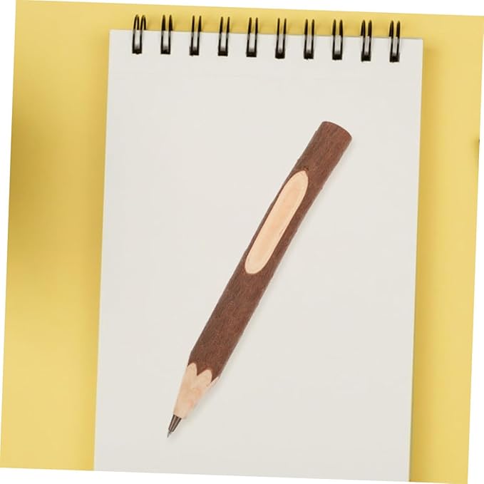 Wooden Ballpoint Pens 17cm Tree Bark Texture Writing Pens Biodegradable Portable Multi-function 10pcs for Office and School Use