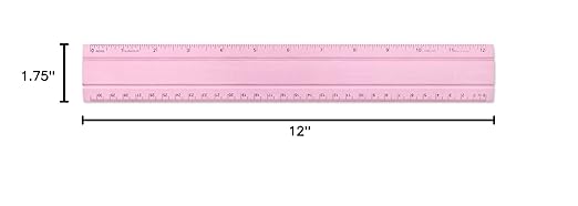 Alumicolor Aluminum Desk & Office Ruler, 12IN, Pink