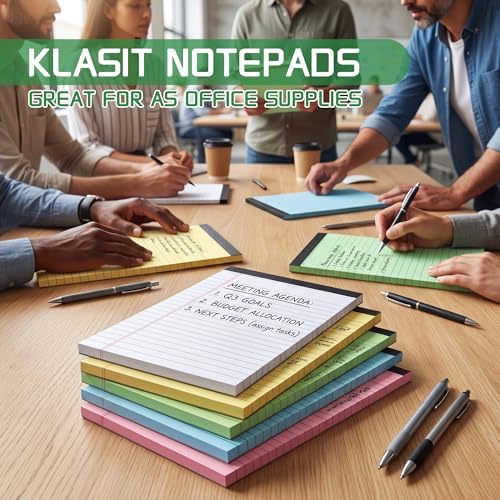 klasit 5Pack Note Pads 5x8,Legal Pads Multicolor College Ruled Legal Pads