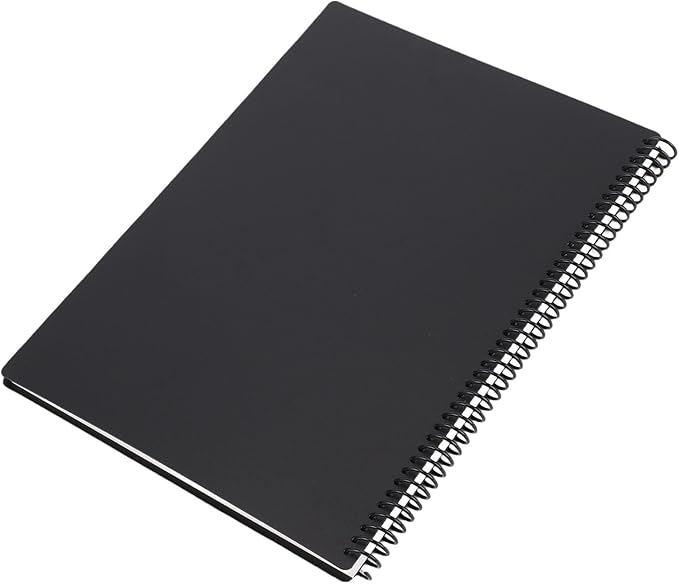 LICAEVEY Reusable Whiteboard Notebook, 180x255mm, 30 Sheets Smart Notepad, Black, Lined and Dotted Notes Pages, App Connected, Erasable