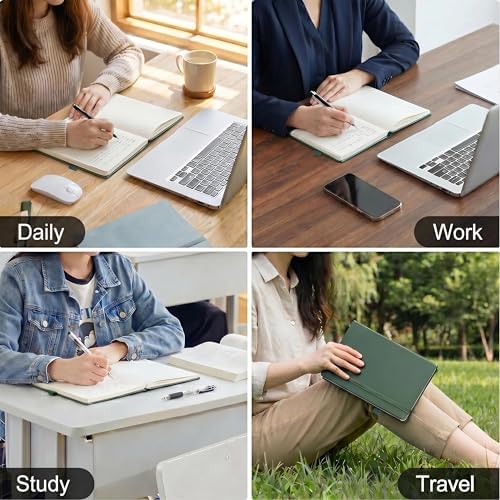 &And Per Se Dotted Journal Notebook – A5 Hardcover, 160 Pages 100gsm Paper, Dot Grid Notebook for Planning & Creative Journaling, 3 Sticker Sheets Included (Dark Red)