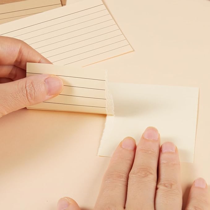 100 Sheets 3x5 Colored Ruled Note Cards Index Cards, 250 GSM Heavy Flashcards, 5 Brown
