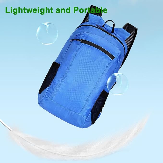 18L Mini Foldable Daypack, Waterproof and Lightweight Backpack | Small Outdoor Camping Day Pack, Travel Packable Bag for Men and Women, Easy to Carry