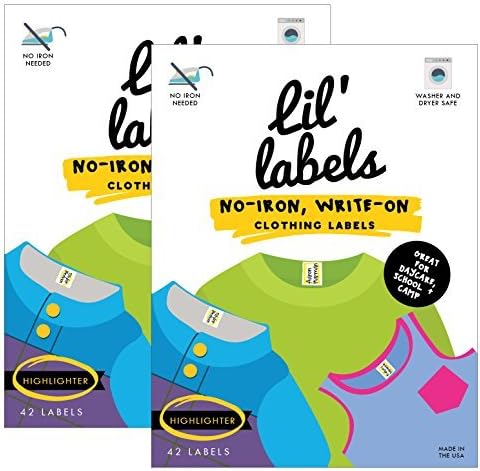 Clothing Labels - No-Iron, Washer Safe (Highlighter, Set of 2)