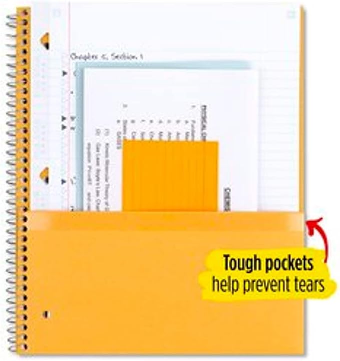 Five Star Spiral Notebook, 5 Subject, College Ruled Paper, 200 Sheets, 11" x 8-1/2", Color Selected For You, 1 Count (06112)