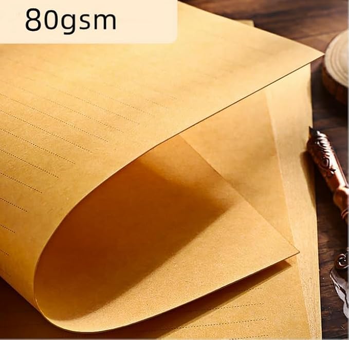100 Sheets Brown Rabbit Stationery Lined Paper,A5 Stationery Writing Paper with Antique Border Design,Letter Size (Unpunched) Ruled Filler Paper for Writing Letters,Vintage Invites